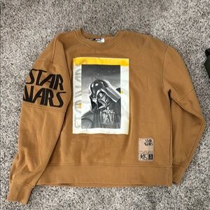 45th Anniversary Star Wars Brown Crewneck Sweater with Ribbed Cuffs
